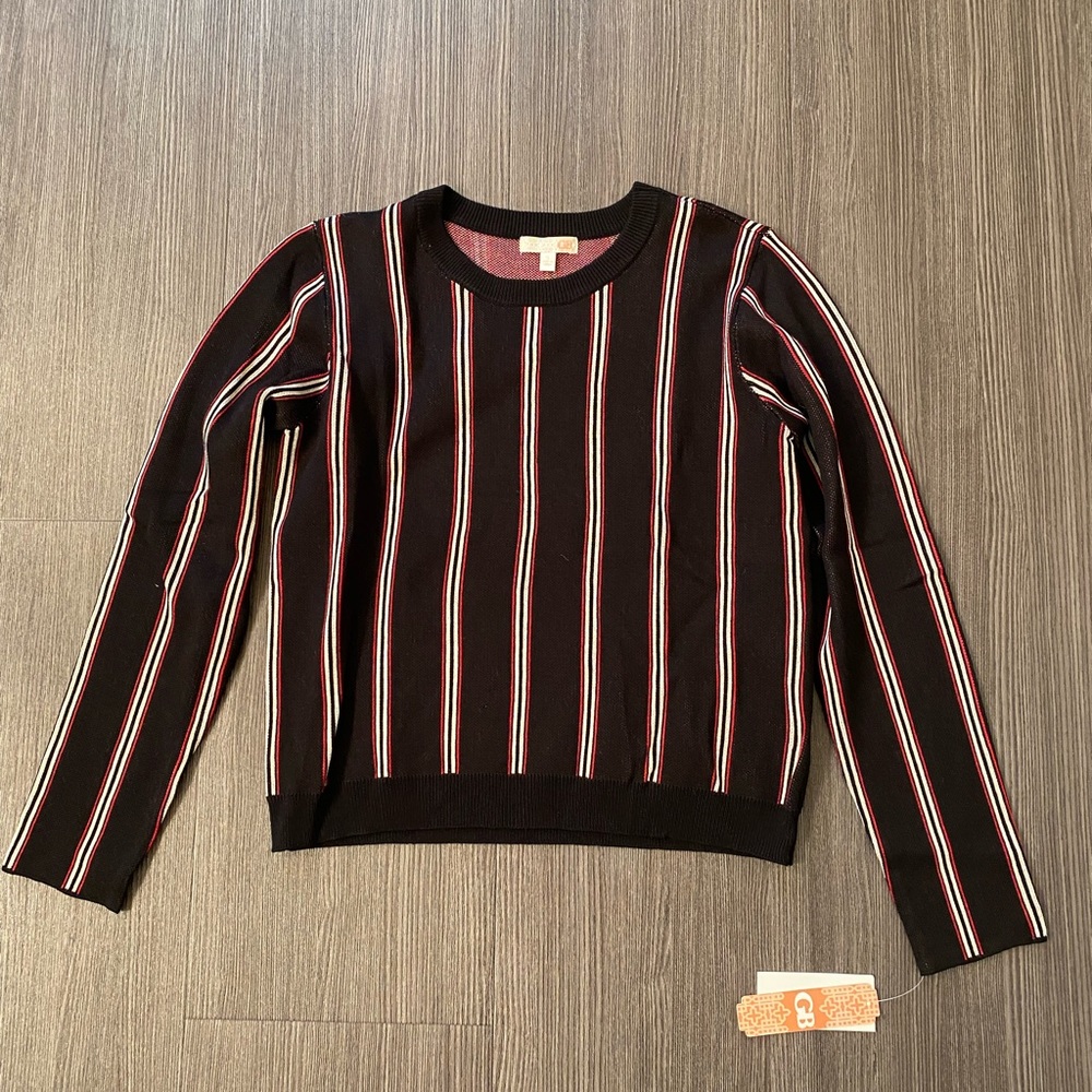 Gianni Bini vertical striped long sleeve top S NWT
